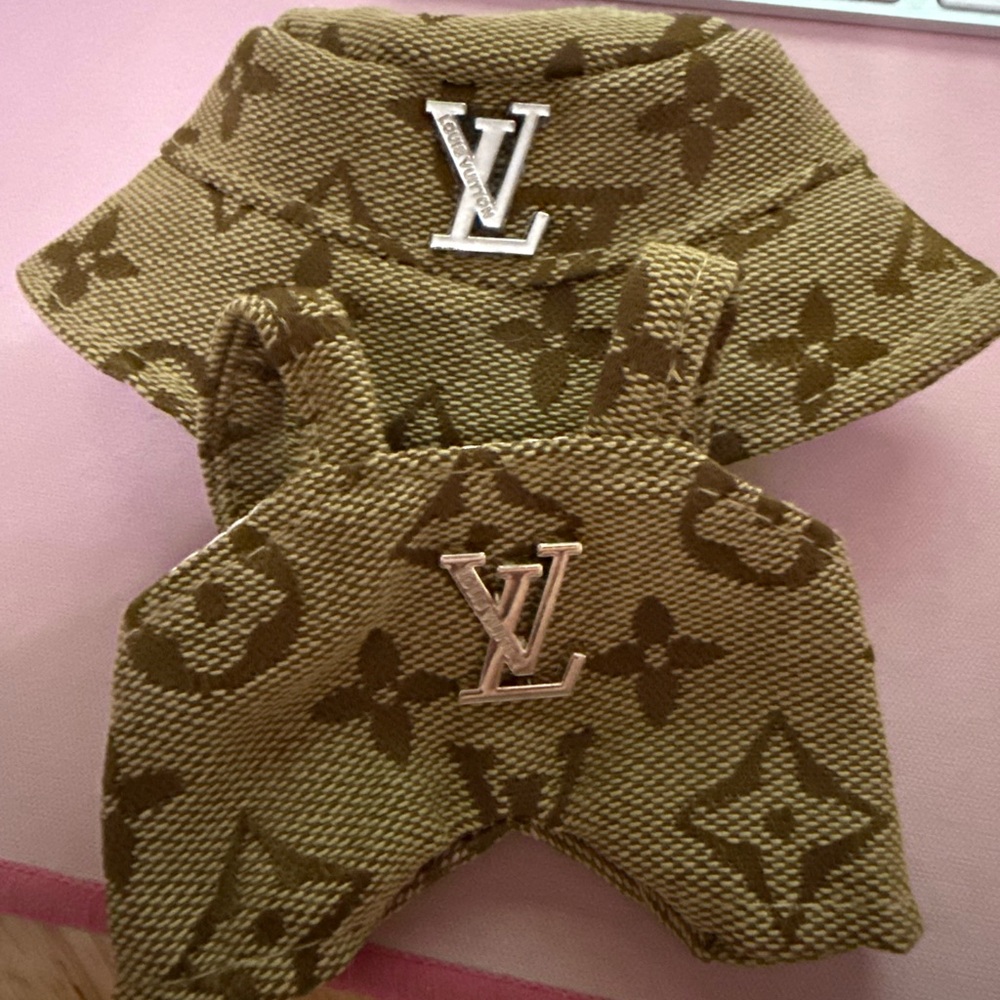 L V luxury designer inspired Labubu outfit hat overalls